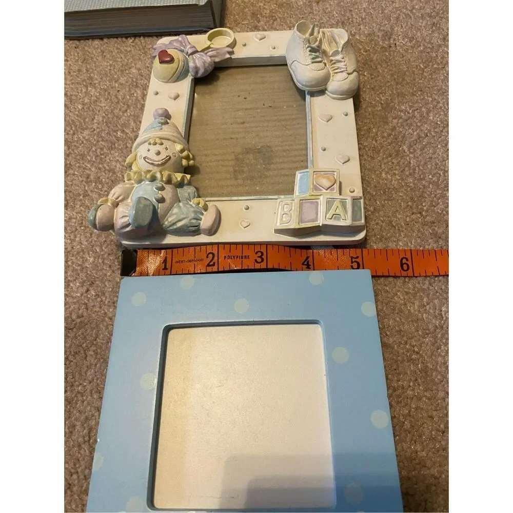 Lot Of 3 Baby Boy Photo Album Picture Frames Clown Little Angel